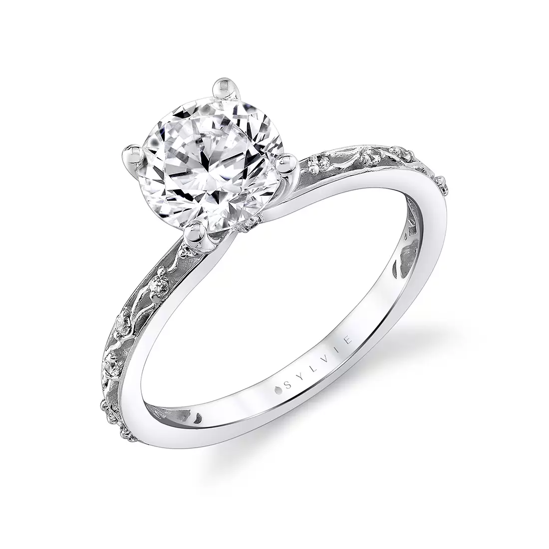 Yellow Gold Tulira Flower and Vine Engagement Ring - Fauna