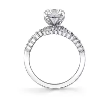 White Gold Tulira Double Crossover Engagement Ring - River