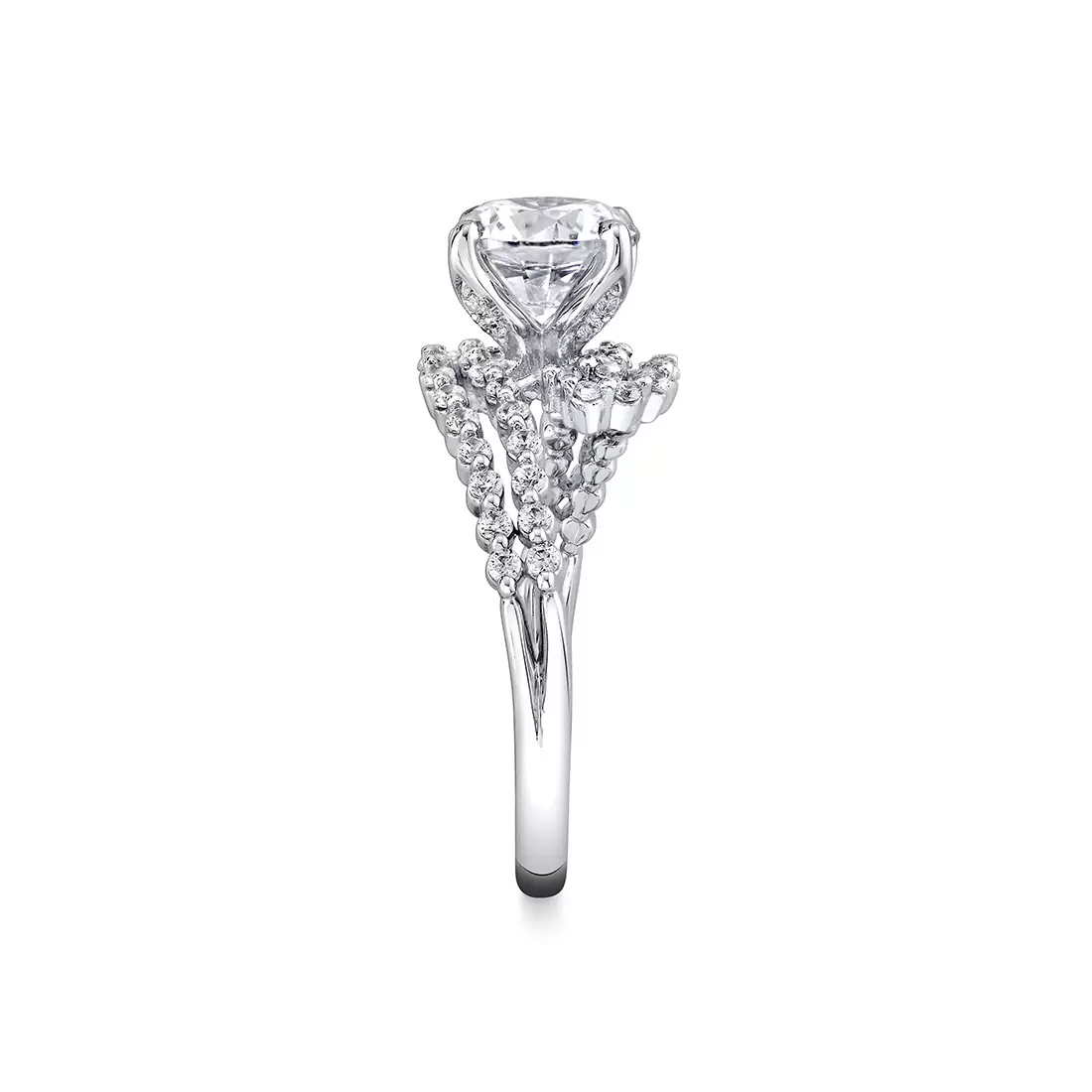 White Gold Tulira Double Crossover Engagement Ring - River