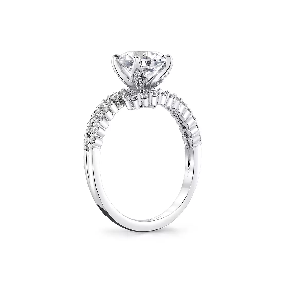 White Gold Tulira Double Crossover Engagement Ring - River