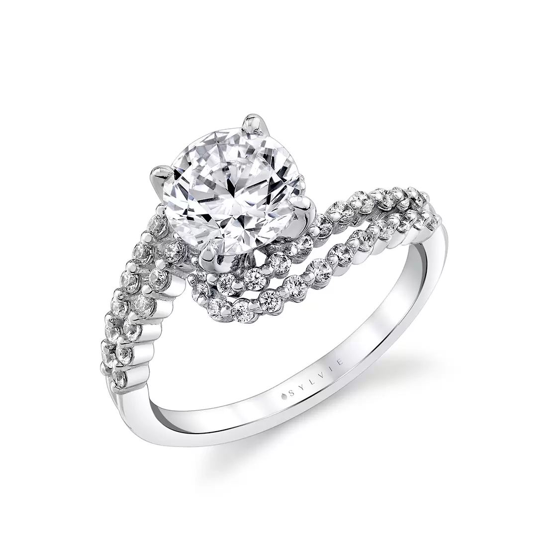 double crossover engagement ring