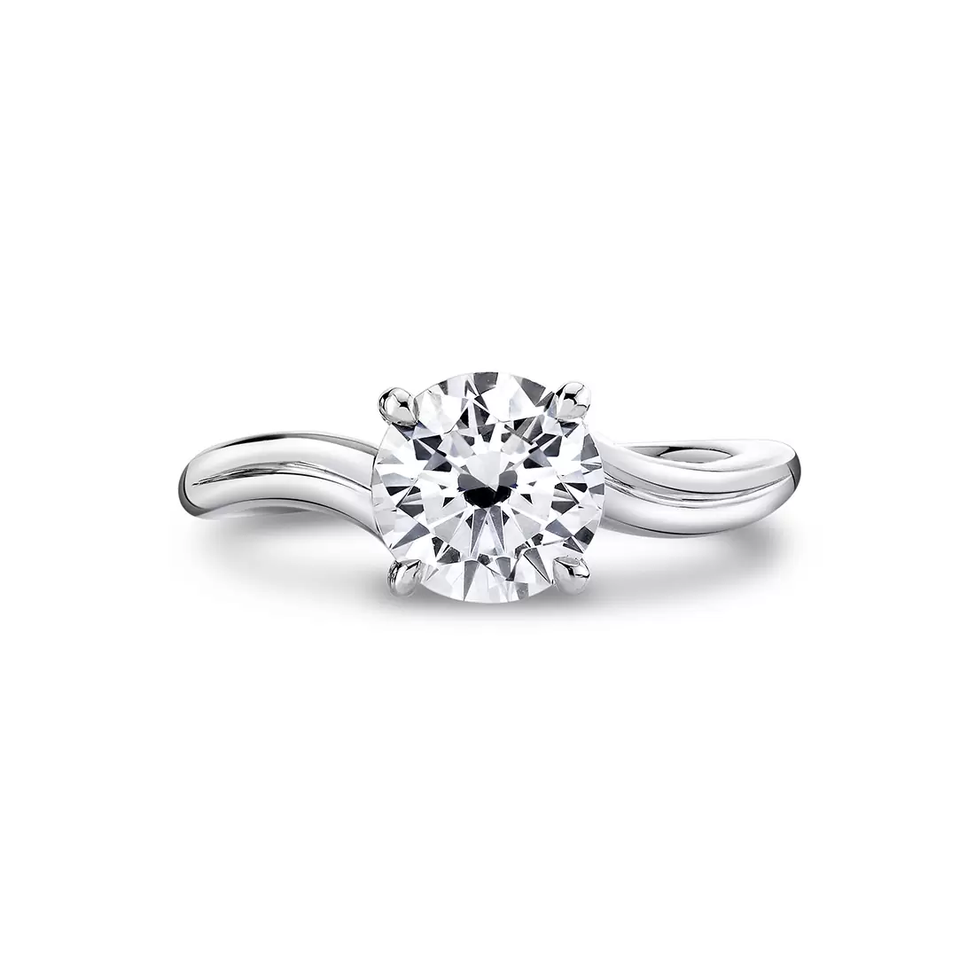 White Gold Tulira Solitaire Vine Engagement Ring - Acacia