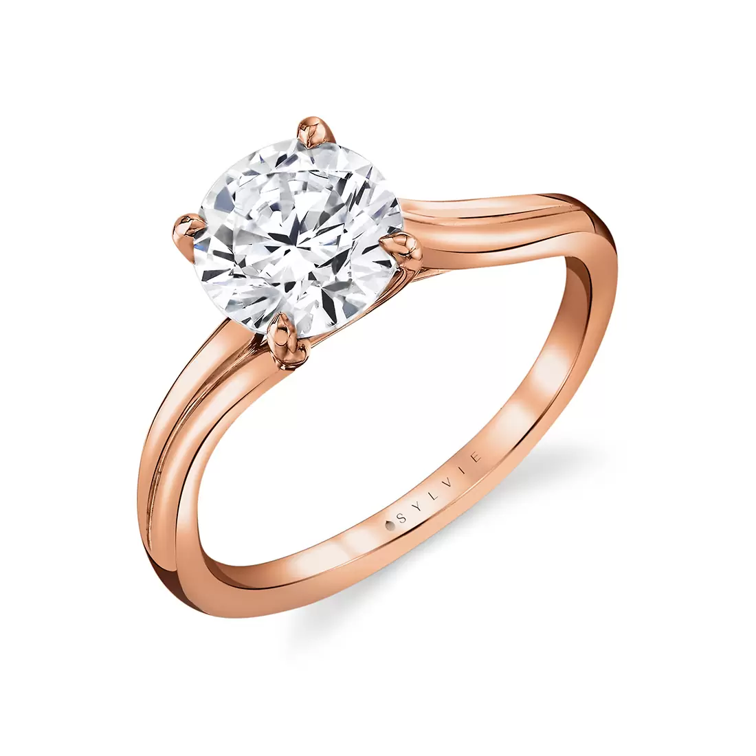 White Gold Tulira Solitaire Vine Engagement Ring - Acacia