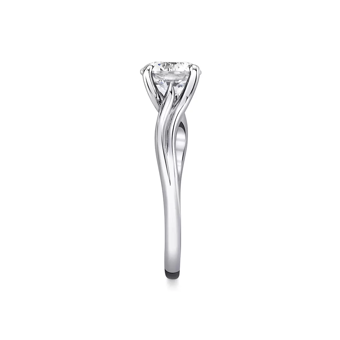 White Gold Tulira Solitaire Vine Engagement Ring - Acacia