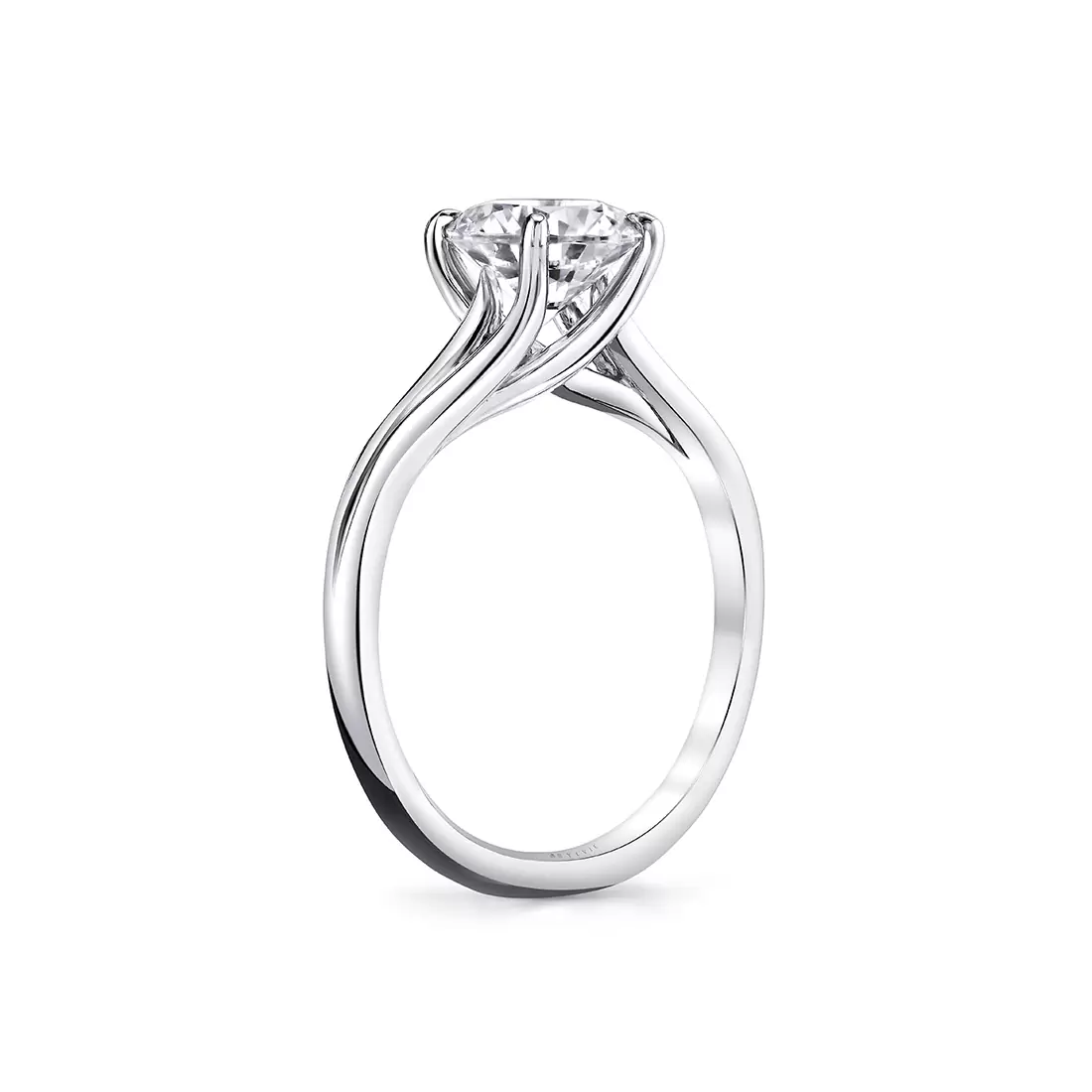 White Gold Tulira Solitaire Vine Engagement Ring - Acacia