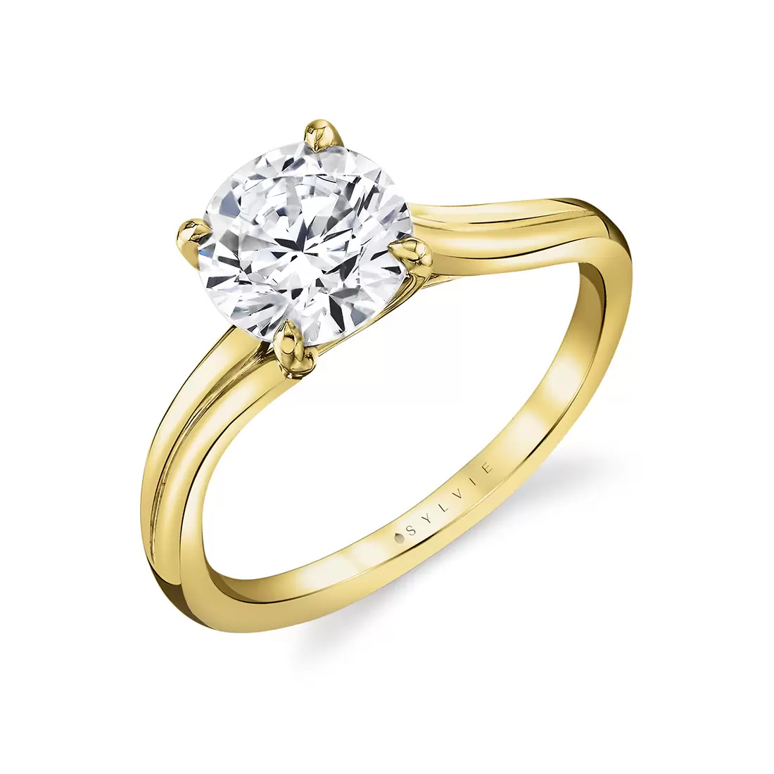 White Gold Tulira Solitaire Vine Engagement Ring - Acacia