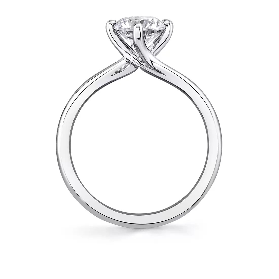 compass set solitaire vine prong engagement ring