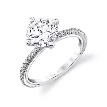Yellow Gold Iconelle Compass Set Two Tone Engagement Ring - Sloane