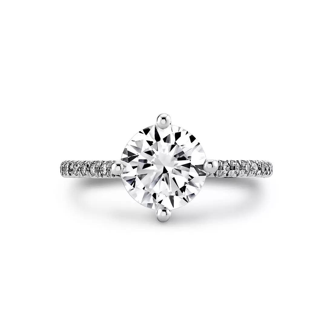 Yellow Gold Iconelle Compass Set Two Tone Engagement Ring - Sloane