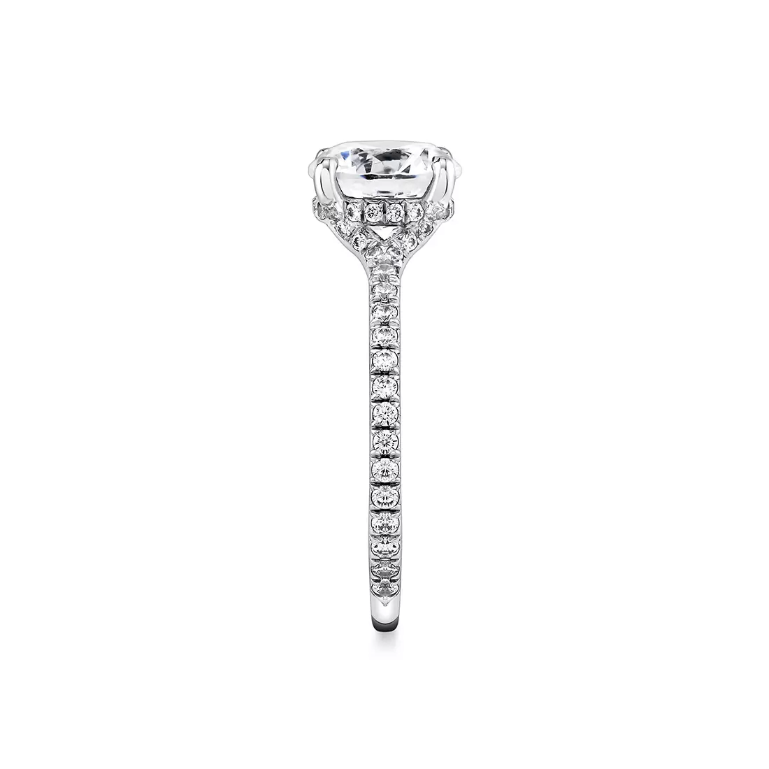 White Gold Iconelle Hidden Halo Engagement Ring - Reign