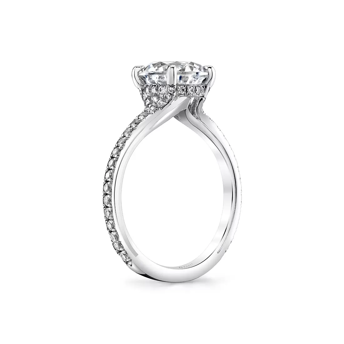 White Gold Iconelle Hidden Halo Engagement Ring - Reign