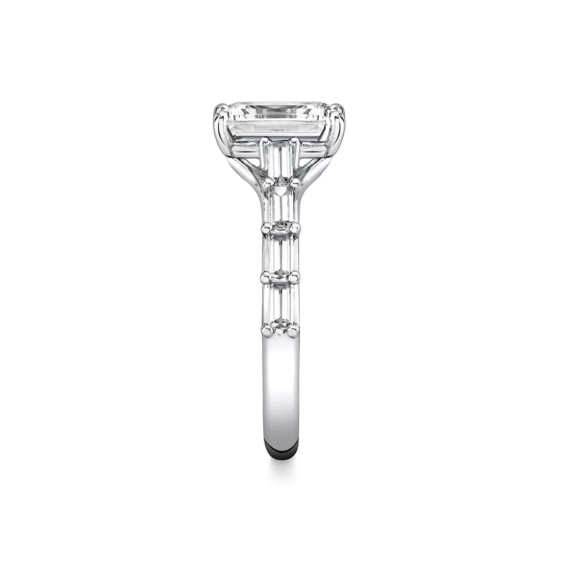 White Gold Iconelle Baguette Engagement Ring - Gwen