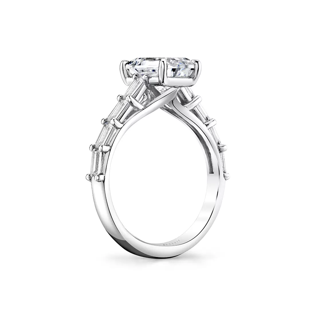 White Gold Iconelle Baguette Engagement Ring - Gwen