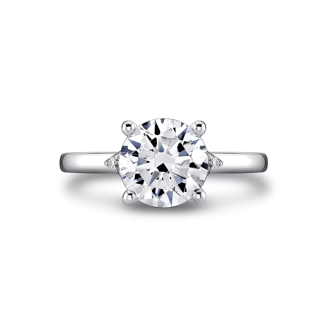 Yellow Gold Iconelle Diamond Shell Tip Collar Two Tone Engagement Ring - Yvonne
