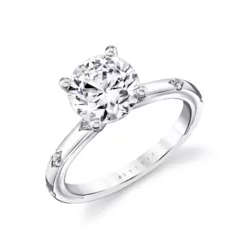 Yellow Gold Iconelle Two Tone Shell Flush Set Engagement Ring - Anya
