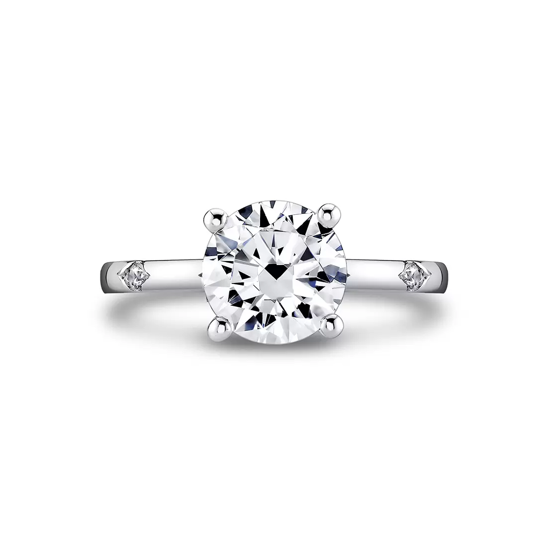 Yellow Gold Iconelle Two Tone Shell Flush Set Engagement Ring - Anya