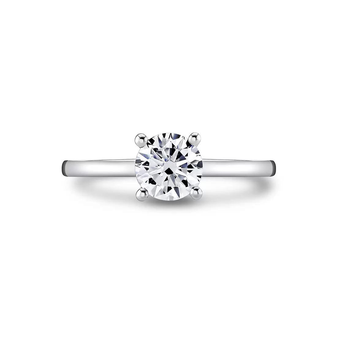 Iconelle solitaire two tone engagement ring