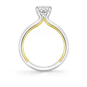 Yellow Gold Iconelle Solitaire Two Tone Engagement Ring - Cecily