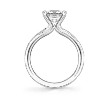 White Gold Iconelle Flush Set Princess Engagement Ring - Elizabeth