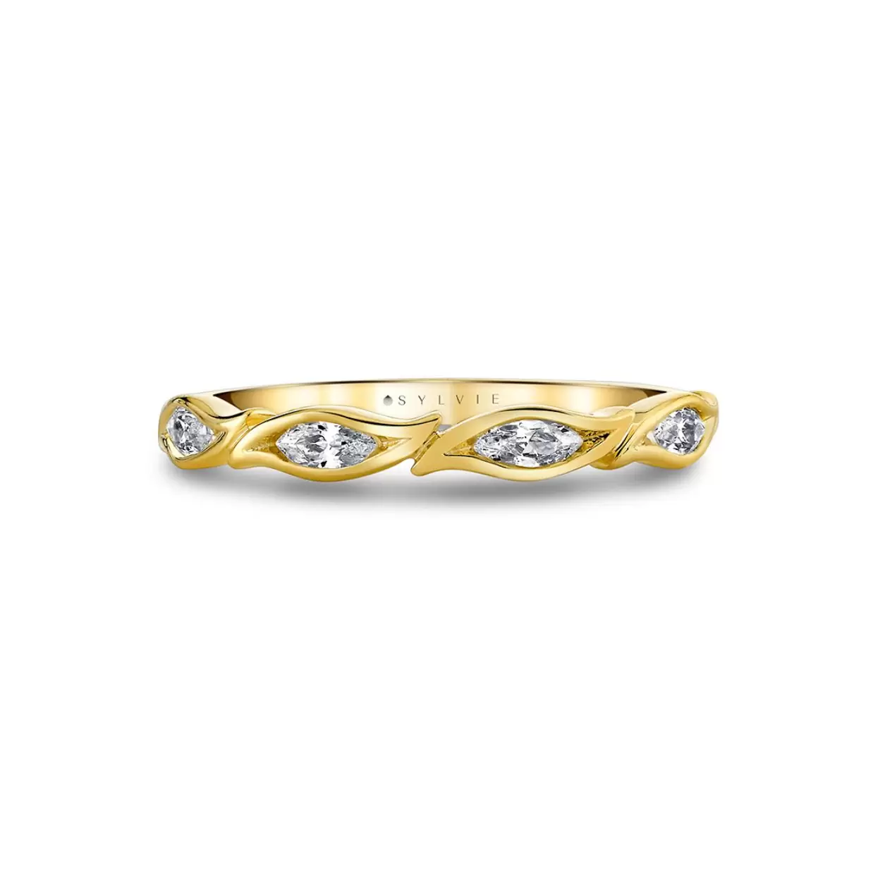 flush set marquise wedding ring