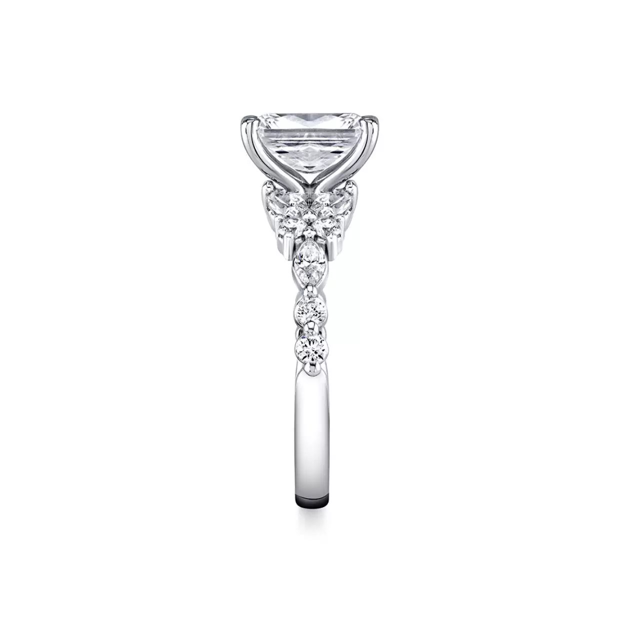 Tulira Diamond Floral Inspired Engagement Ring - Lilac