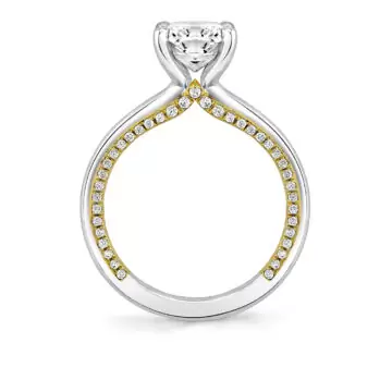 Yellow Gold Iconelle Solitaire Two Tone Engagement Ring - Diana