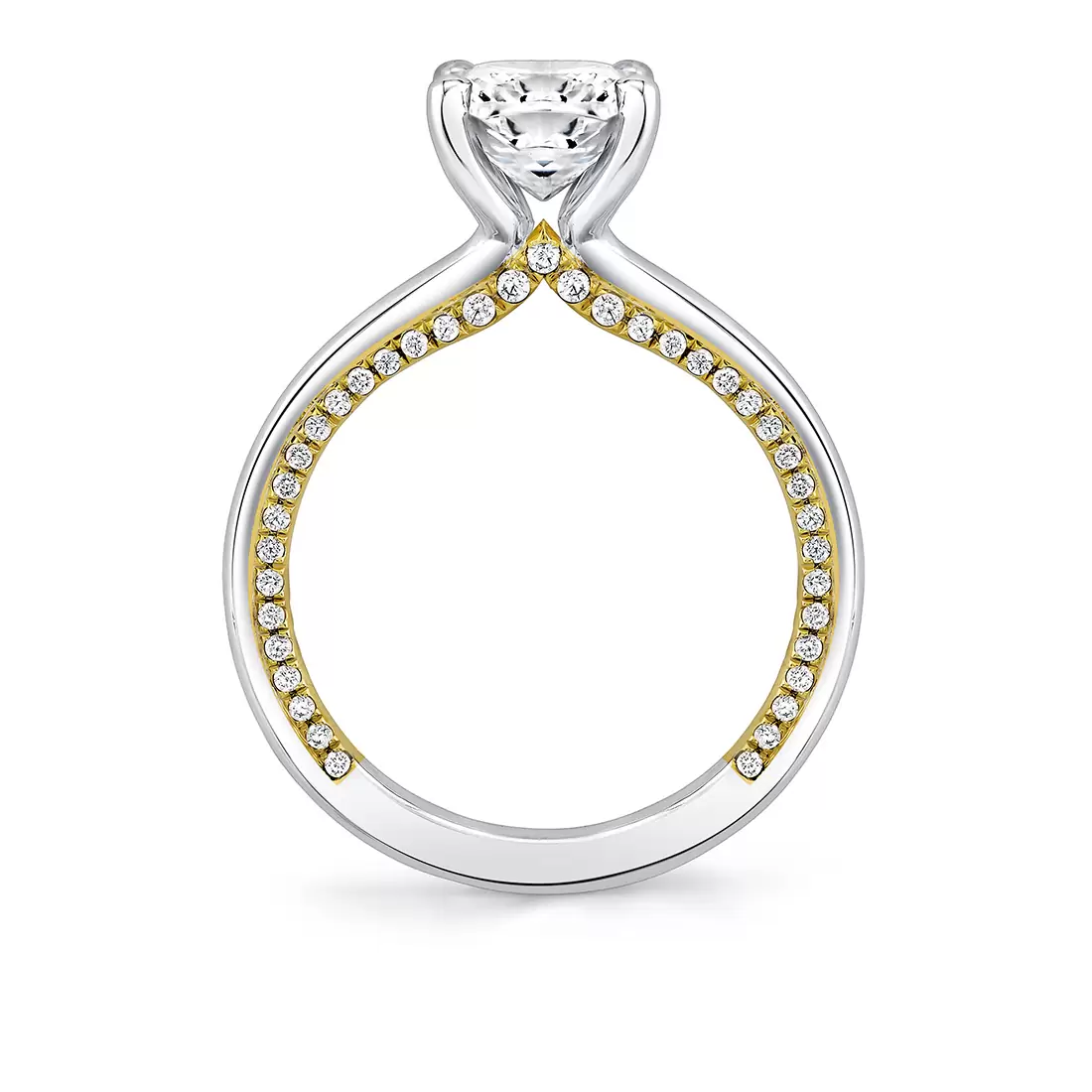 Yellow Gold Iconelle Solitaire Two Tone Engagement Ring - Diana
