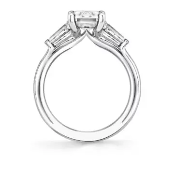 White Gold Iconelle Solitaire Three Stone Engagement Ring - Evelyn