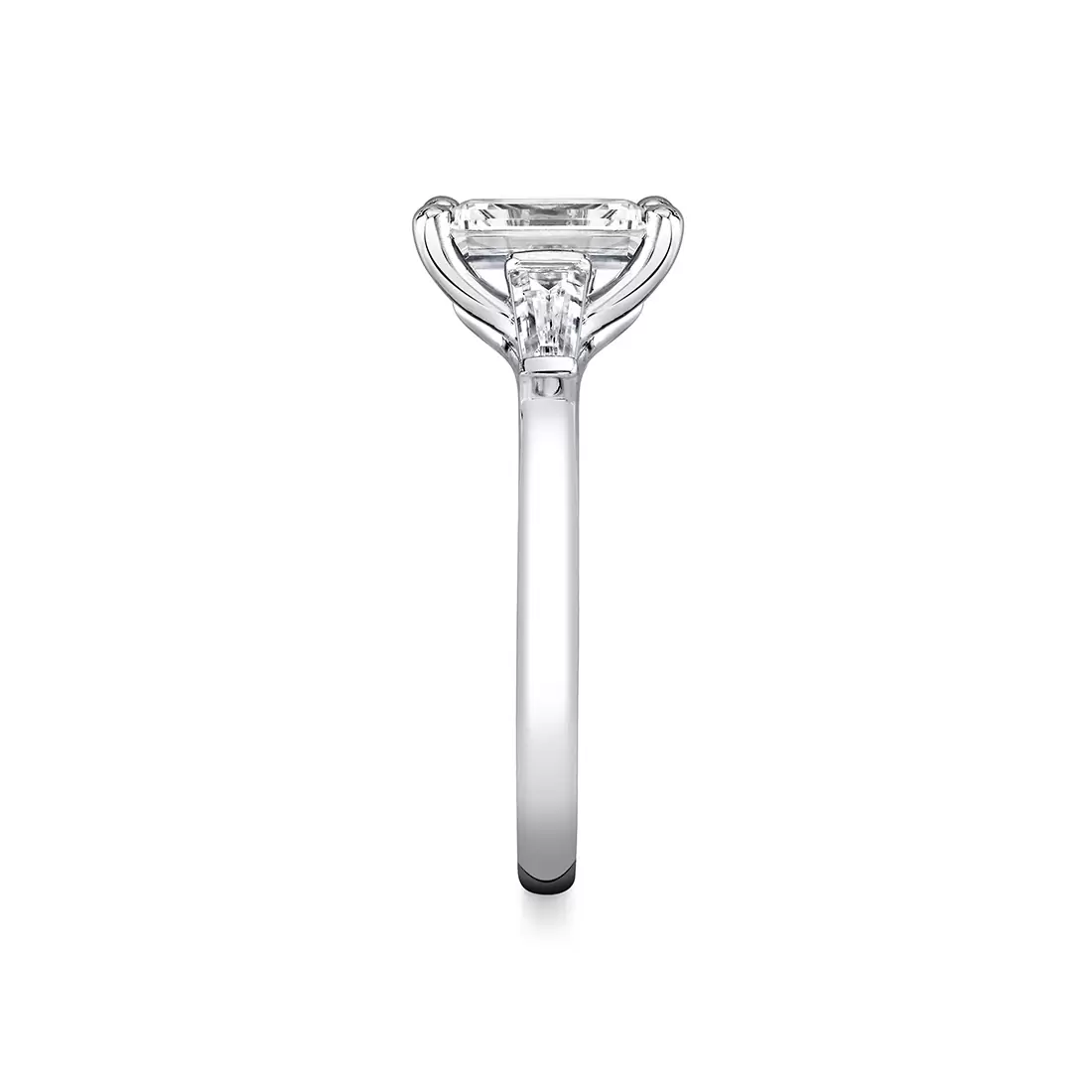 White Gold Iconelle Solitaire Three Stone Engagement Ring - Evelyn