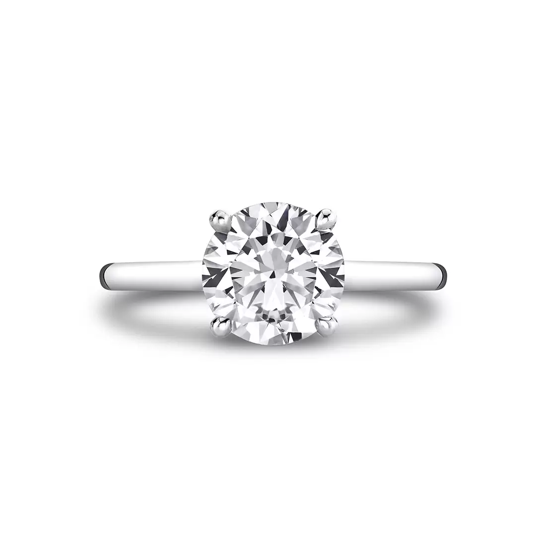 White Gold Iconelle Solitaire Hidden Halo Engagement Ring - Tilda