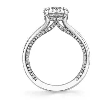 White Gold Iconelle Solitaire Hidden Halo Engagement Ring - Tilda