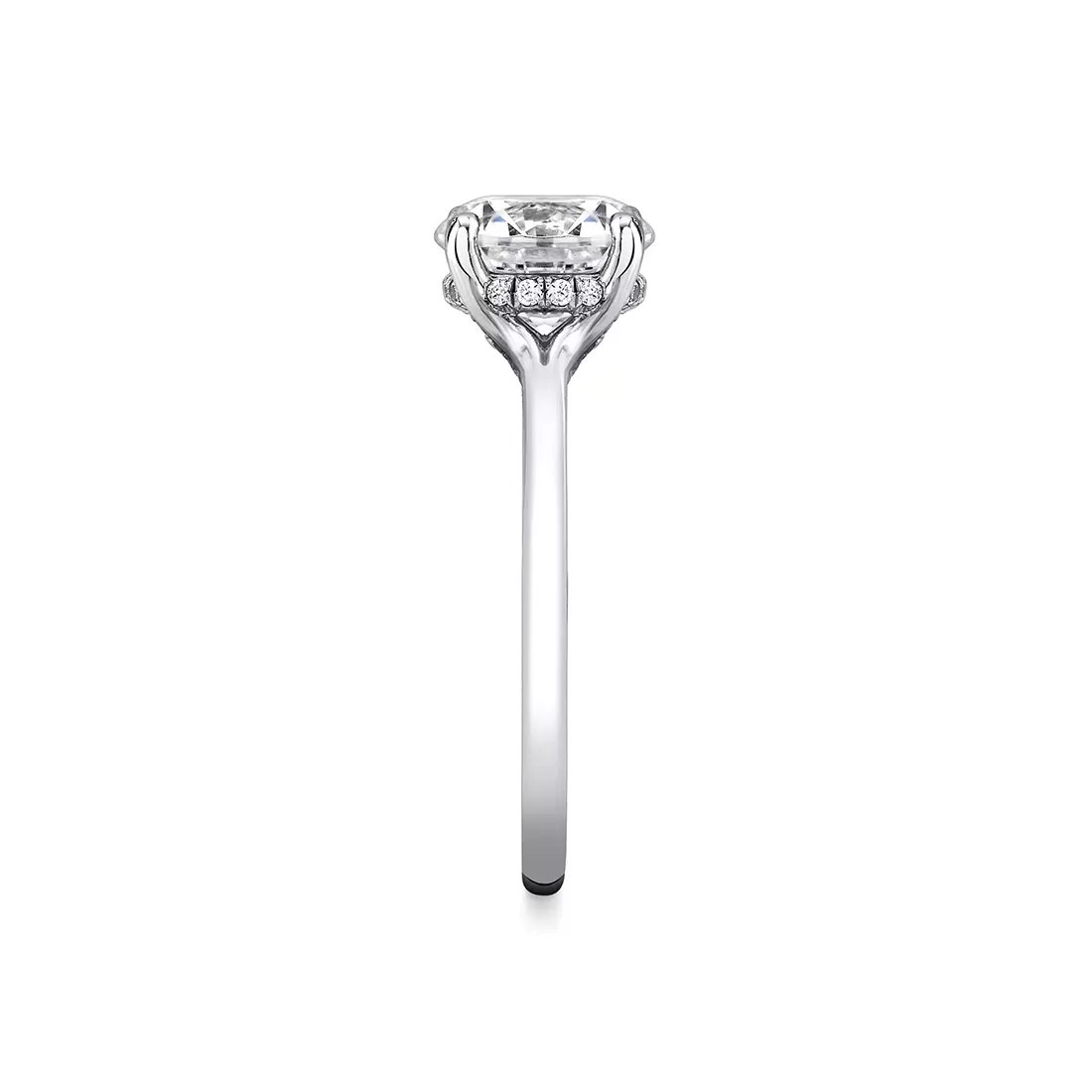 White Gold Iconelle Solitaire Hidden Halo Engagement Ring - Tilda
