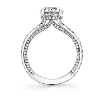 White Gold Iconelle Hidden Halo Engagement Ring - Giana