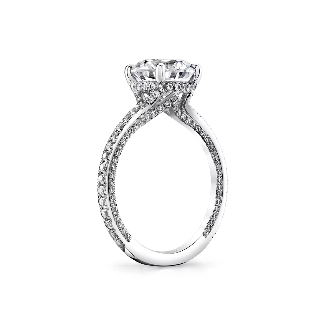 White Gold Iconelle Hidden Halo Engagement Ring - Giana