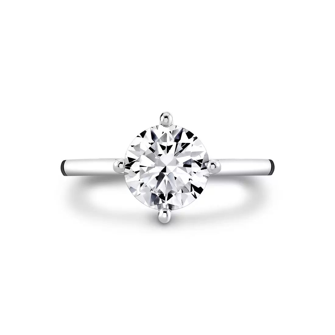 White Gold Iconelle Solitaire Compass Set Engagement Ring - Kate