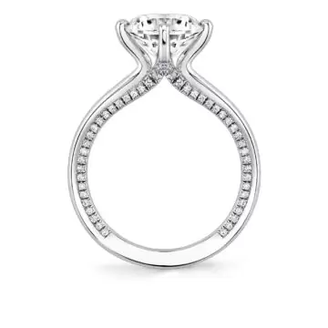 White Gold Iconelle Solitaire Compass Set Engagement Ring - Kate