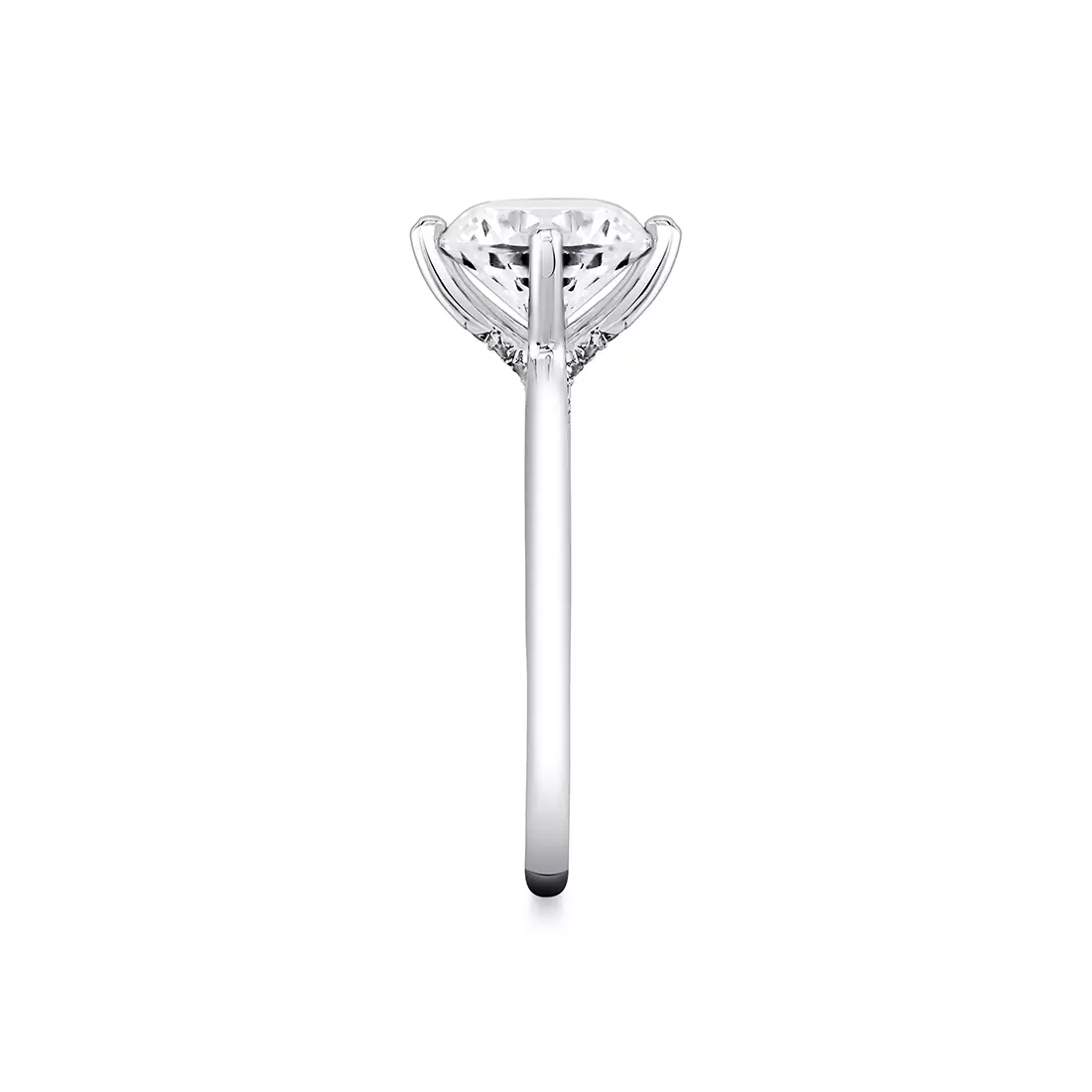 White Gold Iconelle Solitaire Compass Set Engagement Ring - Kate