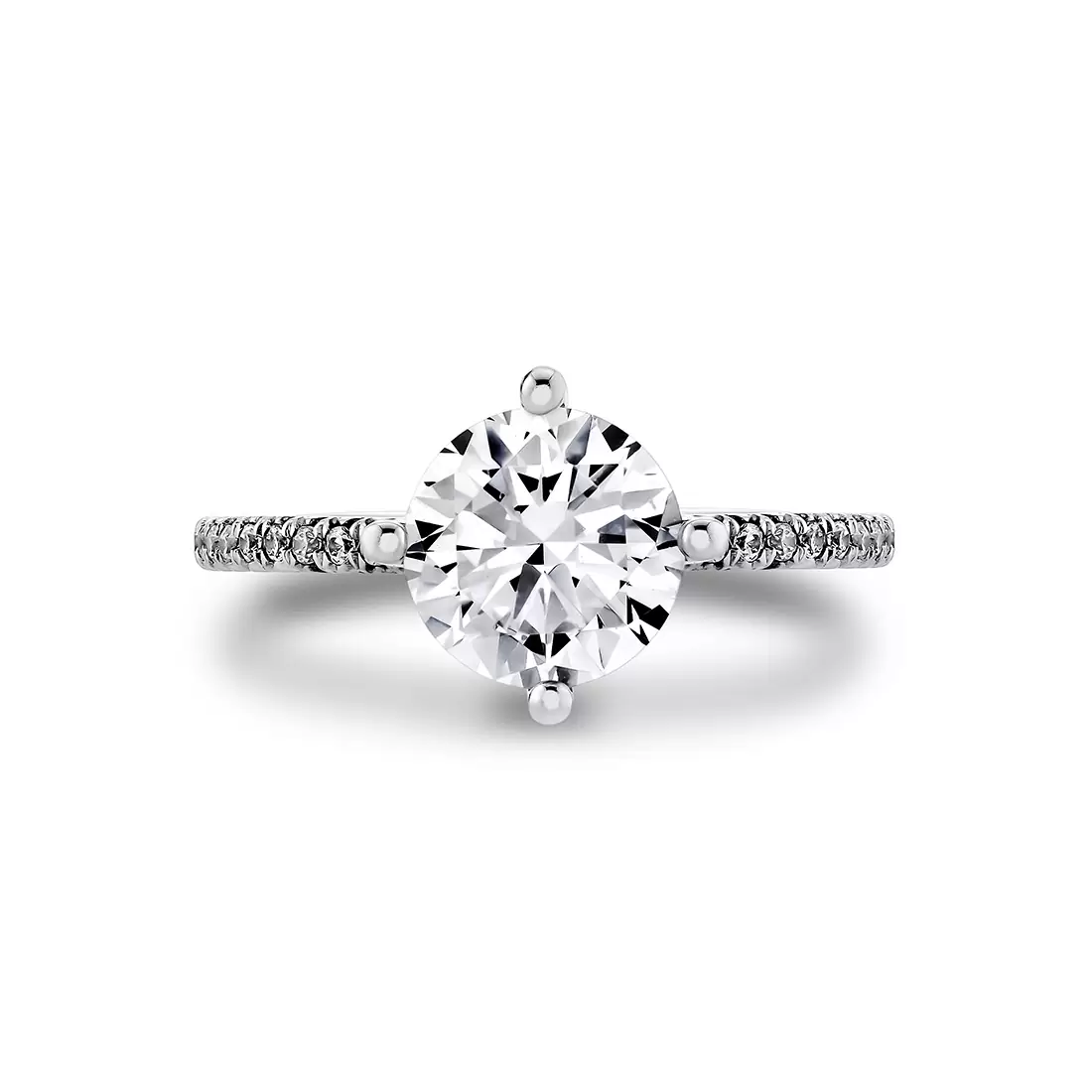 White Gold Iconelle Compass Set Engagement Ring - Uma