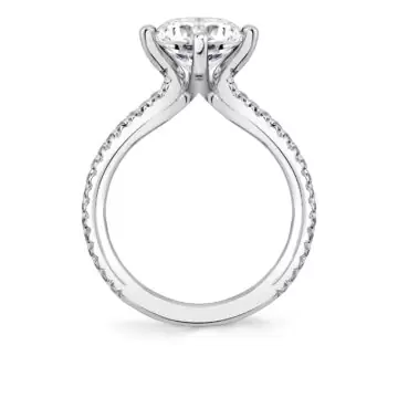 White Gold Iconelle Compass Set Engagement Ring - Uma
