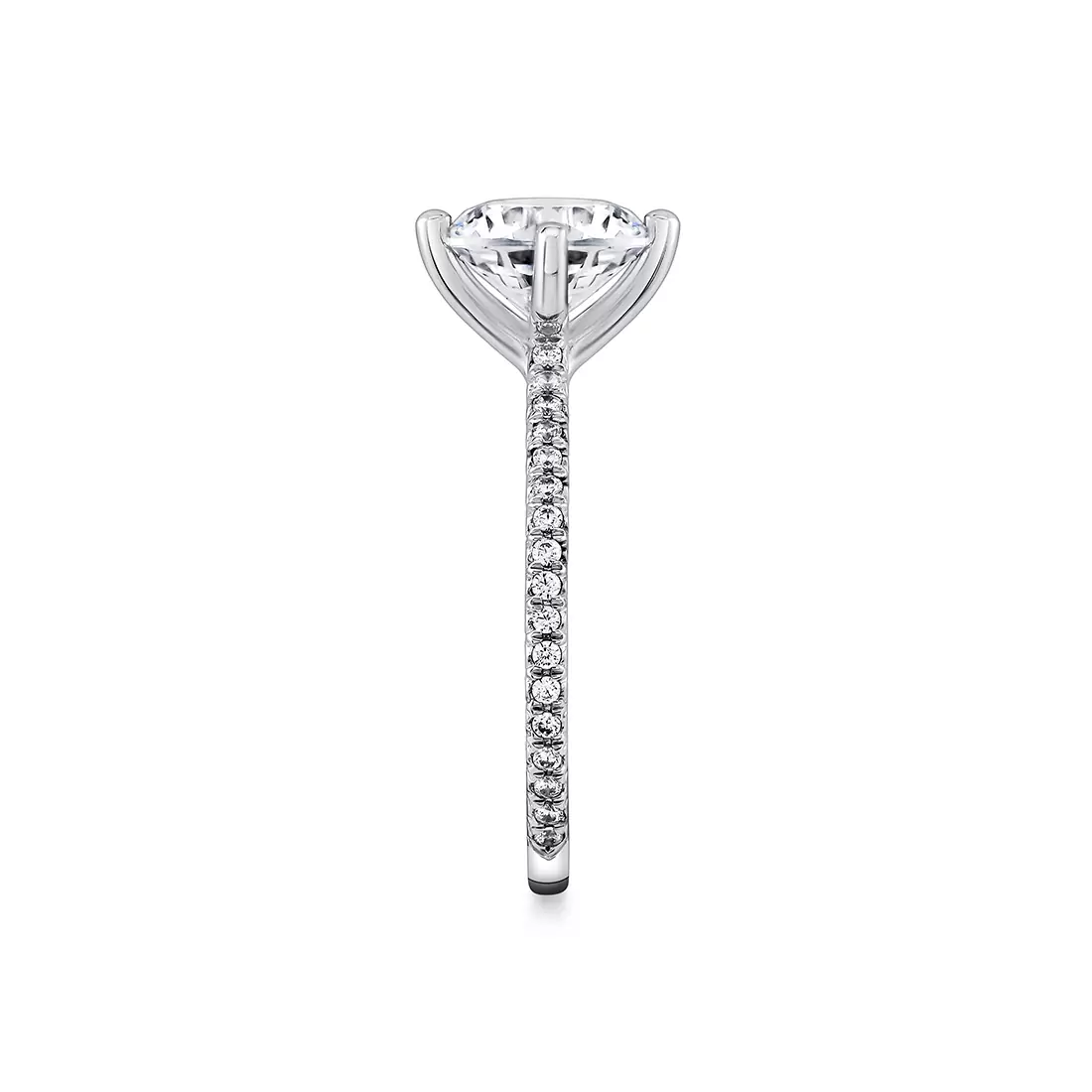 White Gold Iconelle Compass Set Engagement Ring - Uma