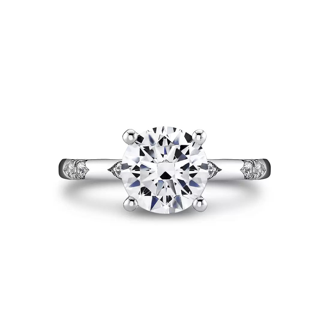 Yellow Gold Iconelle Two Tone Shell Flush Set Engagement Ring - Indie