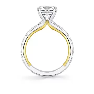 Yellow Gold Iconelle Two Tone Shell Flush Set Engagement Ring - Indie