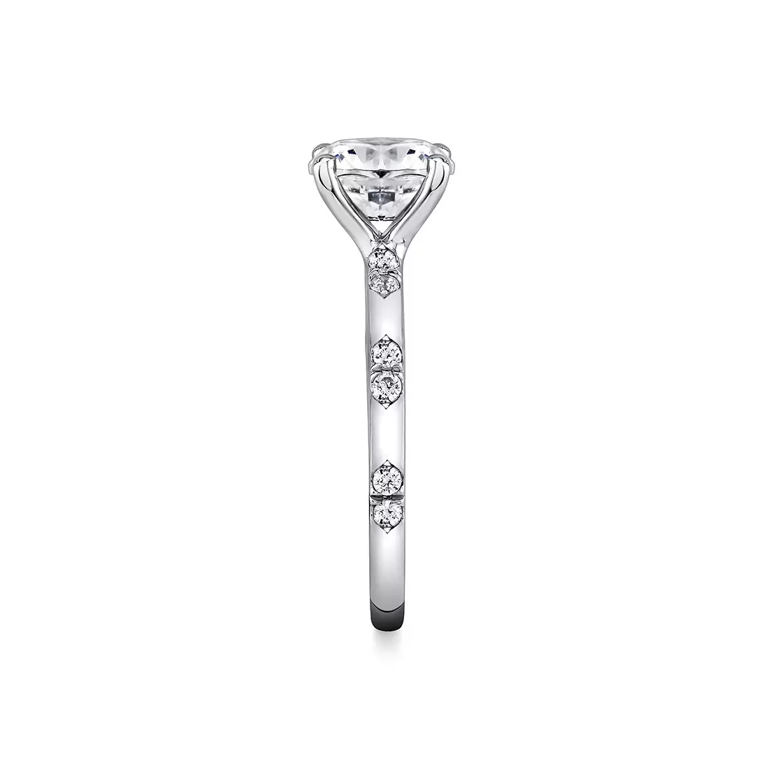 Yellow Gold Iconelle Two Tone Shell Flush Set Engagement Ring - Indie