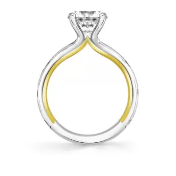 Yellow Gold Iconelle Two Tone Flush Set Pear Engagement Ring - Drew