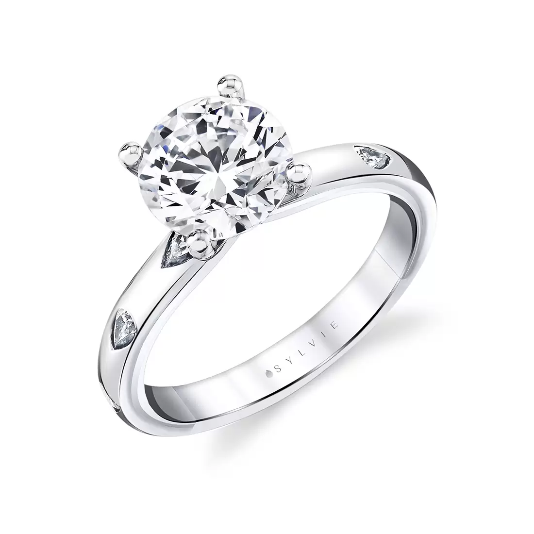 Yellow Gold Iconelle Two Tone Flush Set Pear Engagement Ring - Drew