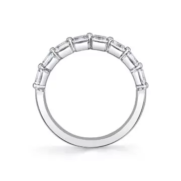 White Gold Shared Prong Baguette Wedding Ring