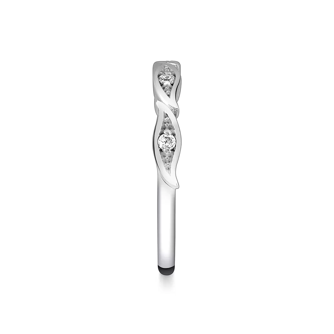 White Gold Tulira Leaf Diamond Wedding Ring