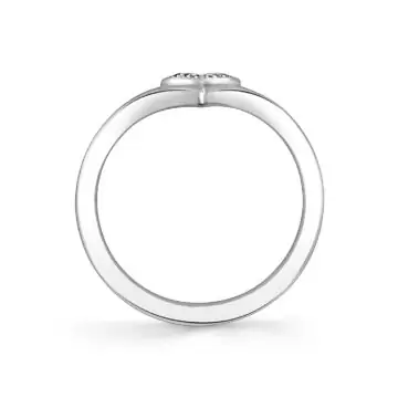 White Gold Tulira Diamond Leaf Curved Wedding Ring