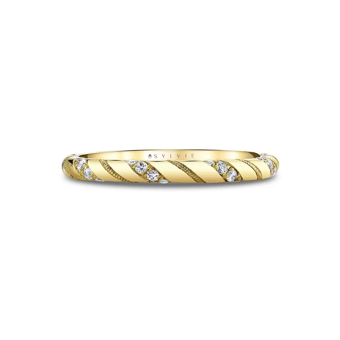 Yellow Gold Tulira Twist Diamond Wedding Ring - Delphine