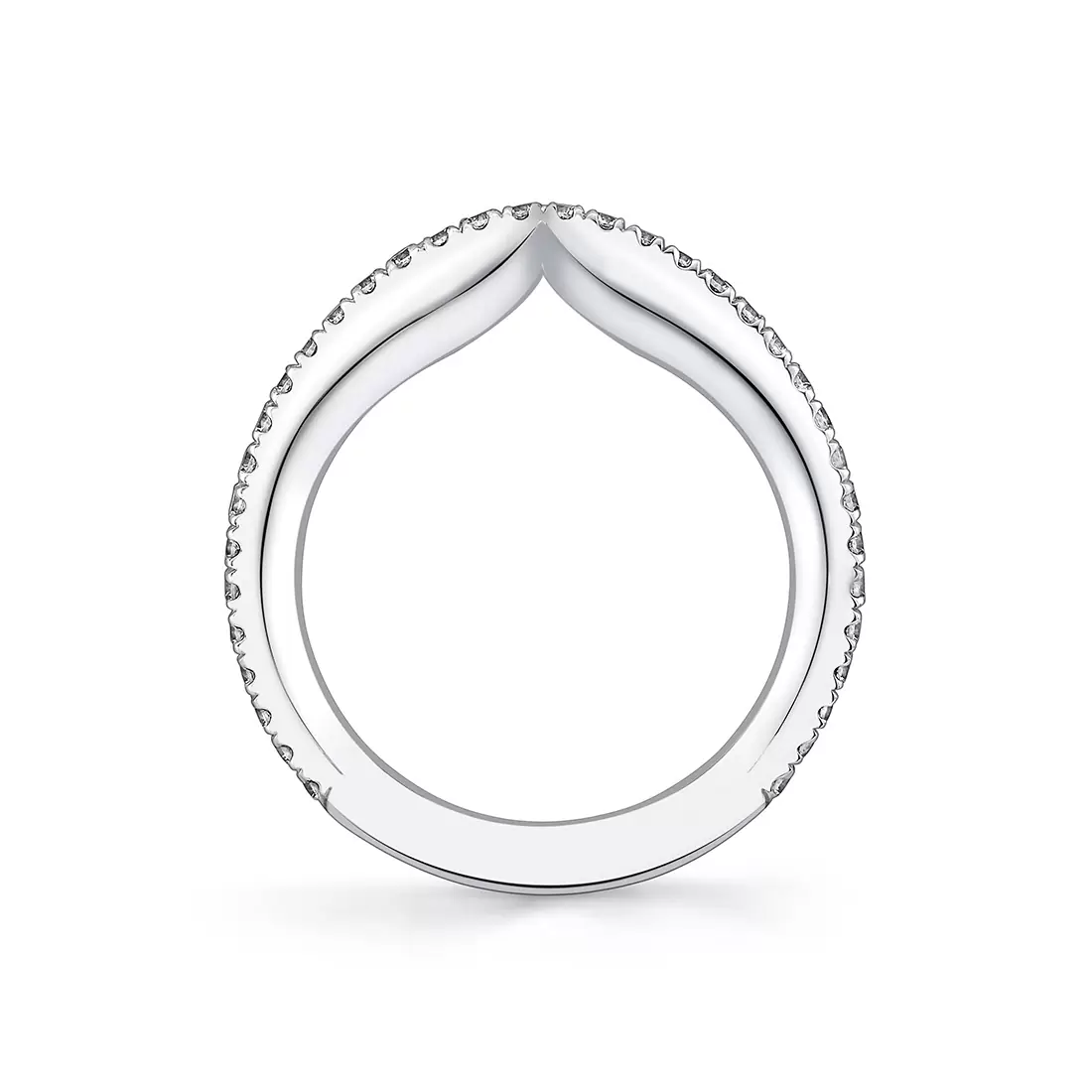 White Gold Iconelle Diamond Shell Wedding Ring
